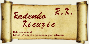 Radenko Kicužić vizit kartica